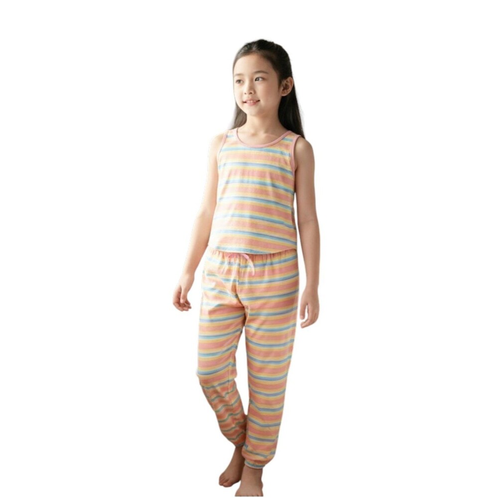 Lucky Brand Girls 10/12 Rainbow Stripe Tank Jogger 2 Piece Lounge Set